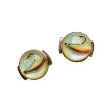 Load image into Gallery viewer, Vintage Krementz Gold Plated Lucite Fish Hook Cufflinks | 1950s