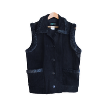 Load image into Gallery viewer, Leather Vest with Faux Fur Trim | XL