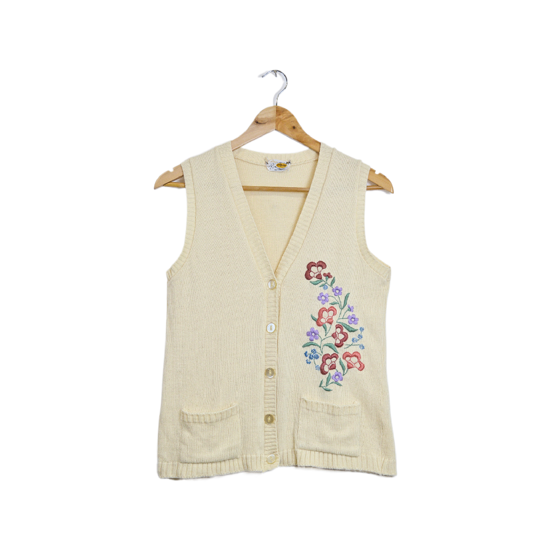 Store Vintage Hand Embroidered Sweater Vest