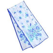 Load image into Gallery viewer, Vintage Blue and White Rose Scarf (Long)