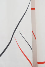 Load image into Gallery viewer, White Poplin Dress with Red and Black Geometric Print | 1980s | Small-Medium