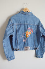 Load image into Gallery viewer, Up-cycled Hand Embroidered Jellyfish Denim Jacket | M
