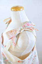 Load image into Gallery viewer, Up-cycled Pink and Red Roses Bow Shoulder Cropped Tank | Extra-Large | Prototype