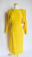 Load image into Gallery viewer, Texture Bright Yellow Pleated Waist Dress | S-M