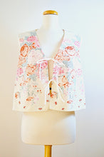 Load image into Gallery viewer, Up-Cycled Handcrafted Vintage Floral Tie-Front Vest | Large
