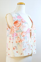 Load image into Gallery viewer, Up-Cycled Handcrafted Vintage Floral Tie-Front Vest | Large