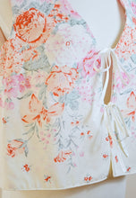 Load image into Gallery viewer, Up-Cycled Handcrafted Vintage Floral Tie-Front Vest | Large