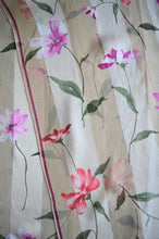 Load image into Gallery viewer, Beige, Pink and Red Floral Silk Scarf