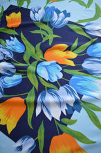 Load image into Gallery viewer, Blue and Yellow Tulip Square Scarf