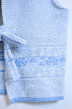 Load image into Gallery viewer, Up-cycled Hand-crafted Vintage Blue Floral Terry Towel Tie-front Vest | Small-Medium