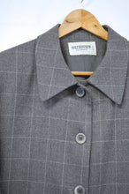 Load image into Gallery viewer, Holt Renfrew Classics Gray Plaid Wool Blazer | L