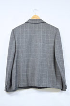 Load image into Gallery viewer, Holt Renfrew Classics Gray Plaid Wool Blazer | L