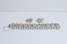 Load image into Gallery viewer, Vintage Sherman Ornate Clear Crystal Bracelet and Earring Set | 1960s