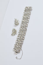 Load image into Gallery viewer, Vintage Sherman Ornate Clear Crystal Bracelet and Earring Set | 1960s