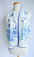 Load image into Gallery viewer, Blue and White Rose Scarf (Long)