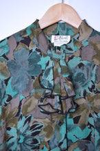 Load image into Gallery viewer, Shades of Green Dress with Faux Scarf Collar | L-XL