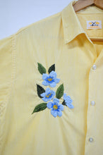 Load image into Gallery viewer, Men's Up-Cycled Hand Embroidered Forget-me-not Oxford Shirt | L