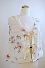 Load image into Gallery viewer, Up-cycled Handcrafted Daisy Printed Tie-Front Vest | Large