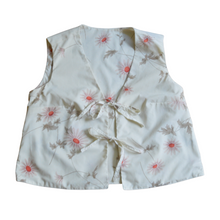 Load image into Gallery viewer, Up-cycled Handcrafted Daisy Printed Tie-Front Vest | Large
