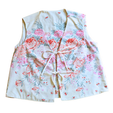 Load image into Gallery viewer, Up-Cycled Handcrafted Vintage Floral Tie-Front Vest | Large