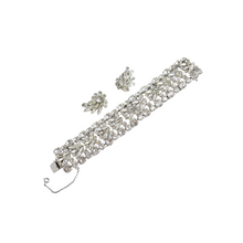 Load image into Gallery viewer, Vintage Sherman Ornate Clear Crystal Bracelet and Earring Set | 1960s