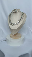 Load and play video in Gallery viewer, Vintage Sherman Ornate Crystal Necklace and Earring Set | 1950s-1960s