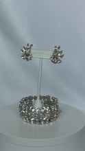 Load and play video in Gallery viewer, Vintage Sherman Ornate Clear Crystal Bracelet and Earring Set | 1960s