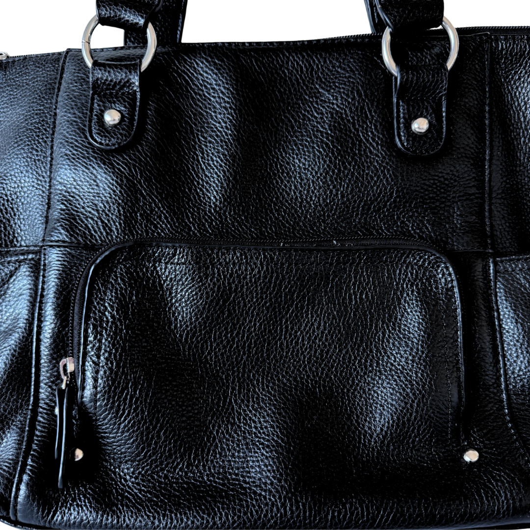 Jessica Genuine Black Leather Purse