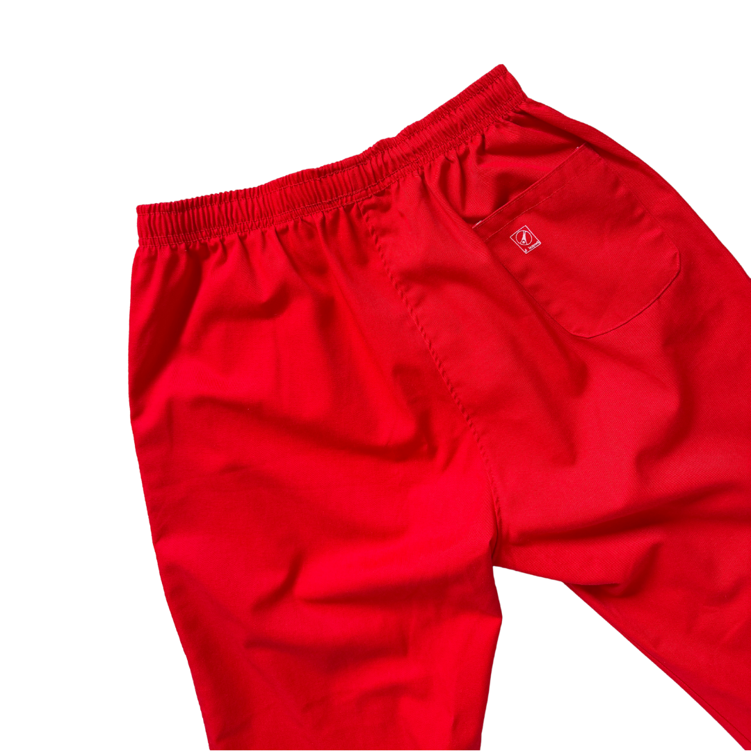 Dalesport Red Cotton Blend Pull On Pants | Medium - Large