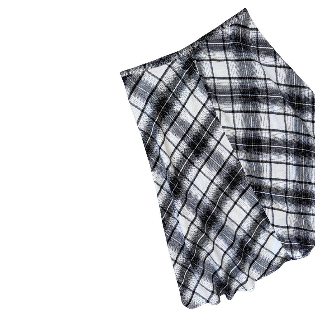 Christopher & Banks Black and White Plaid Midi Skirt | Large