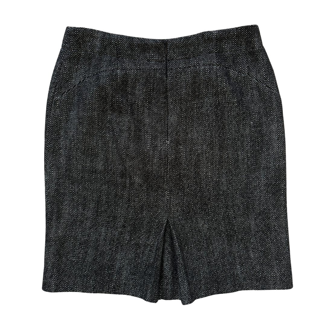 Banana Republic Dark Grey Check Print Skirt | 6 (Medium)