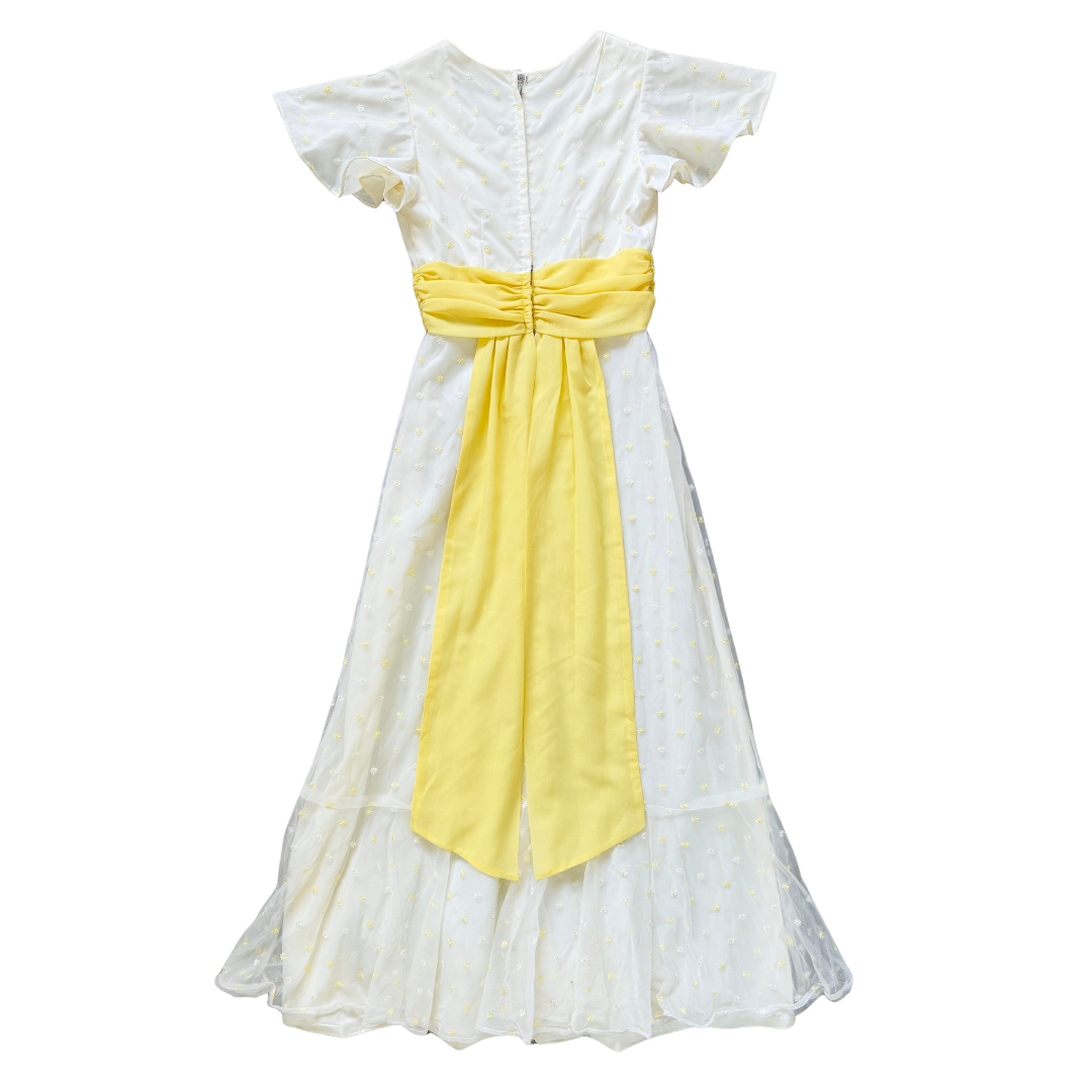 Yellow Embroidered Ditzy Floral Fancy Dress | Small