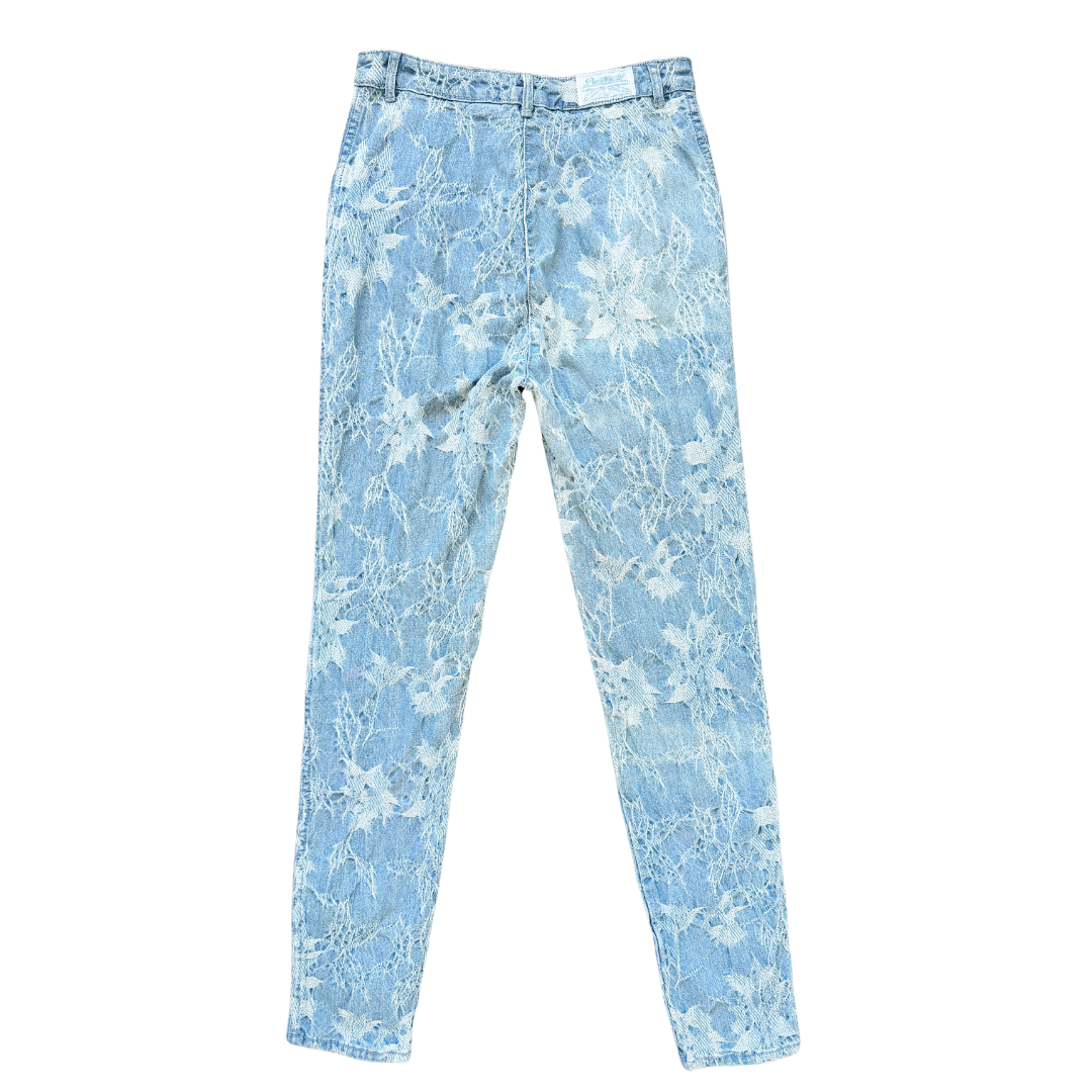 Pentimento Textured Straight Leg Light Wash Jeans | 28
