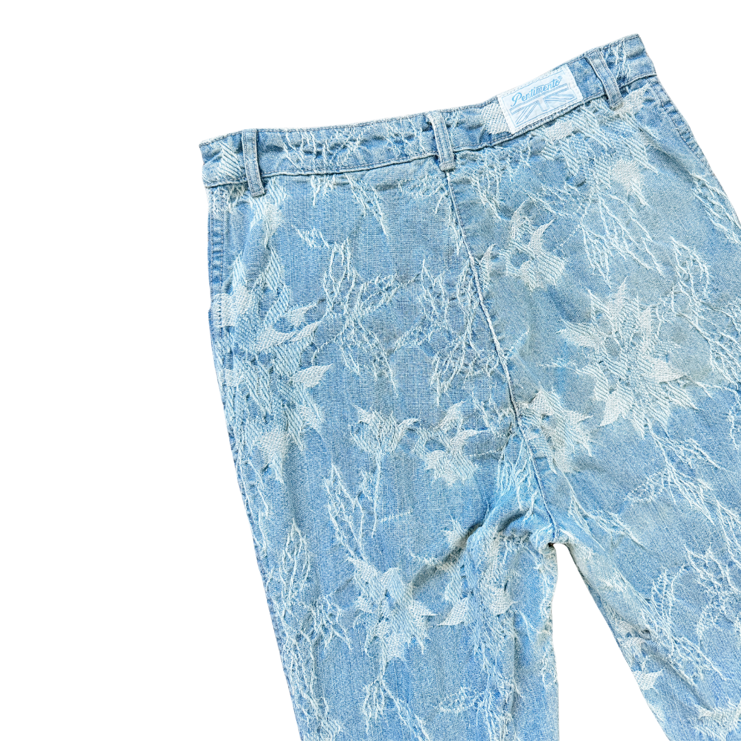 Pentimento Textured Straight Leg Light Wash Jeans | 28