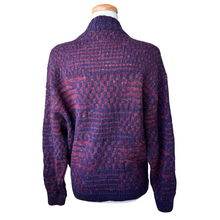 Load image into Gallery viewer, Gran Sasso Wool and Alpaca Purple Marled Cardigan | Large
