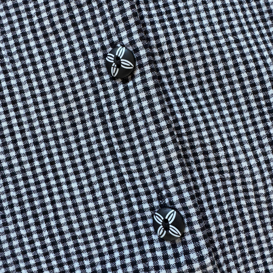 Alia Black and White Gingham Blouse | Large
