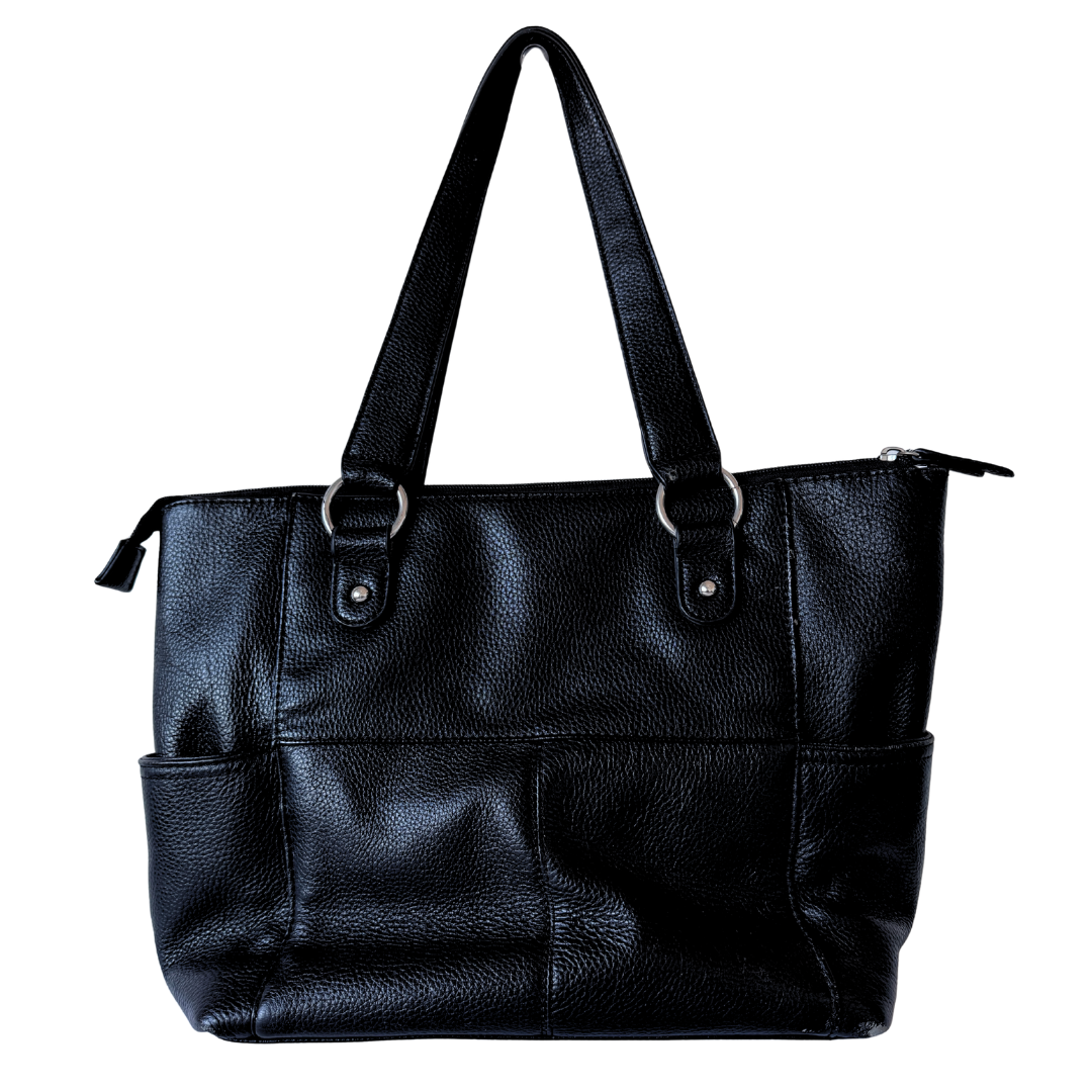 Jessica Genuine Black Leather Purse