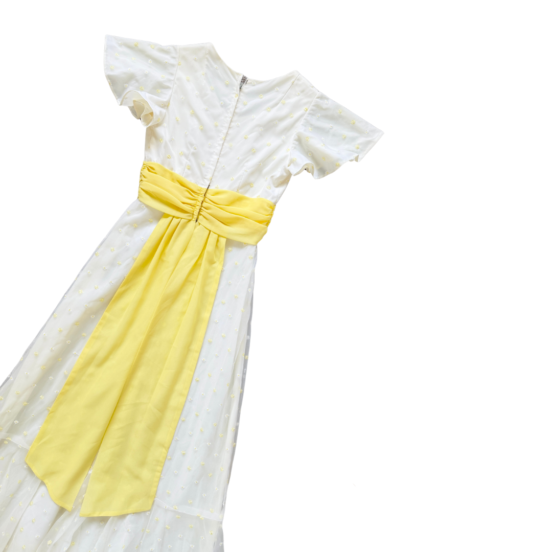 Yellow Embroidered Ditzy Floral Fancy Dress | Small