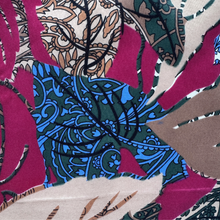 Load image into Gallery viewer, G. Guccini Burgandy and Brown Leaves Square Scarf
