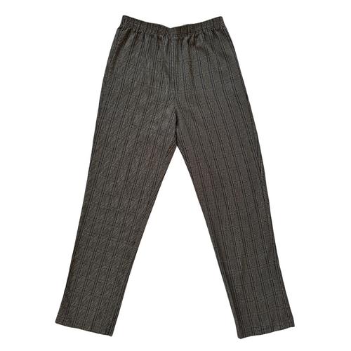 Vintage 1990s EastWest Olive Plaid Pull-On Pants | Medium