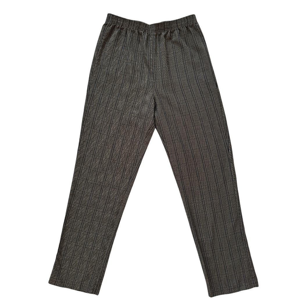 Vintage 1990s EastWest Olive Plaid Pull-On Pants | Medium