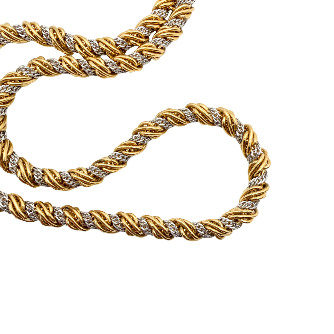 Monet Two-Tone Gold and Silver Braided Chain Necklace