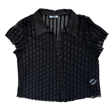 Load image into Gallery viewer, Vintage 1990s MXM Sheer Black Striped Collared Blouse | Extra-Large
