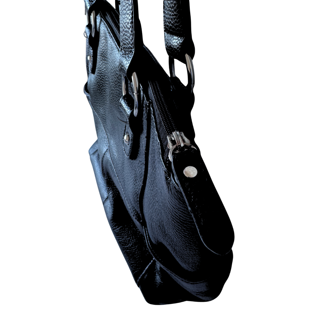 Jessica Genuine Black Leather Purse