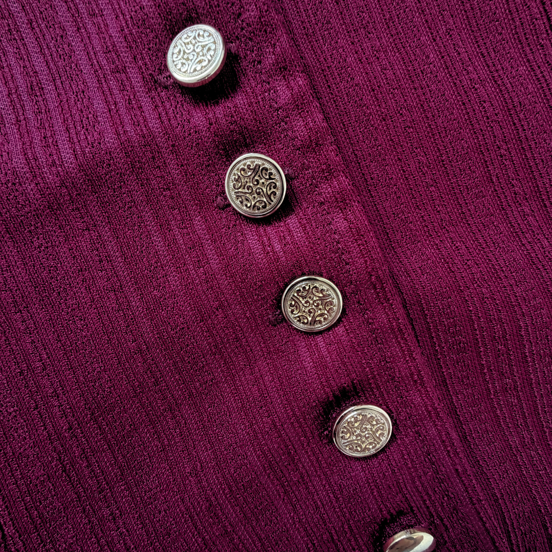 Burgundy Blazer with Gold Buttons | Small