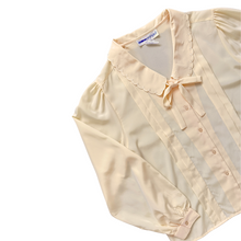 Load image into Gallery viewer, Impromptu Butter Yellow Embroidered Collar Blouse with Bow | Large / Extra-Large
