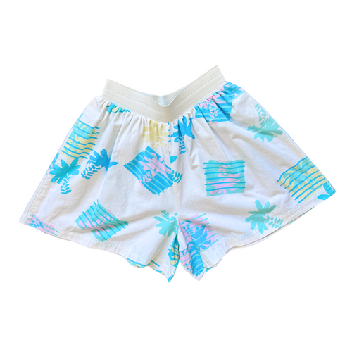 Vintage 1980s-1990s Young Hawaii Abstract Printed Cotton Shorts | Medium