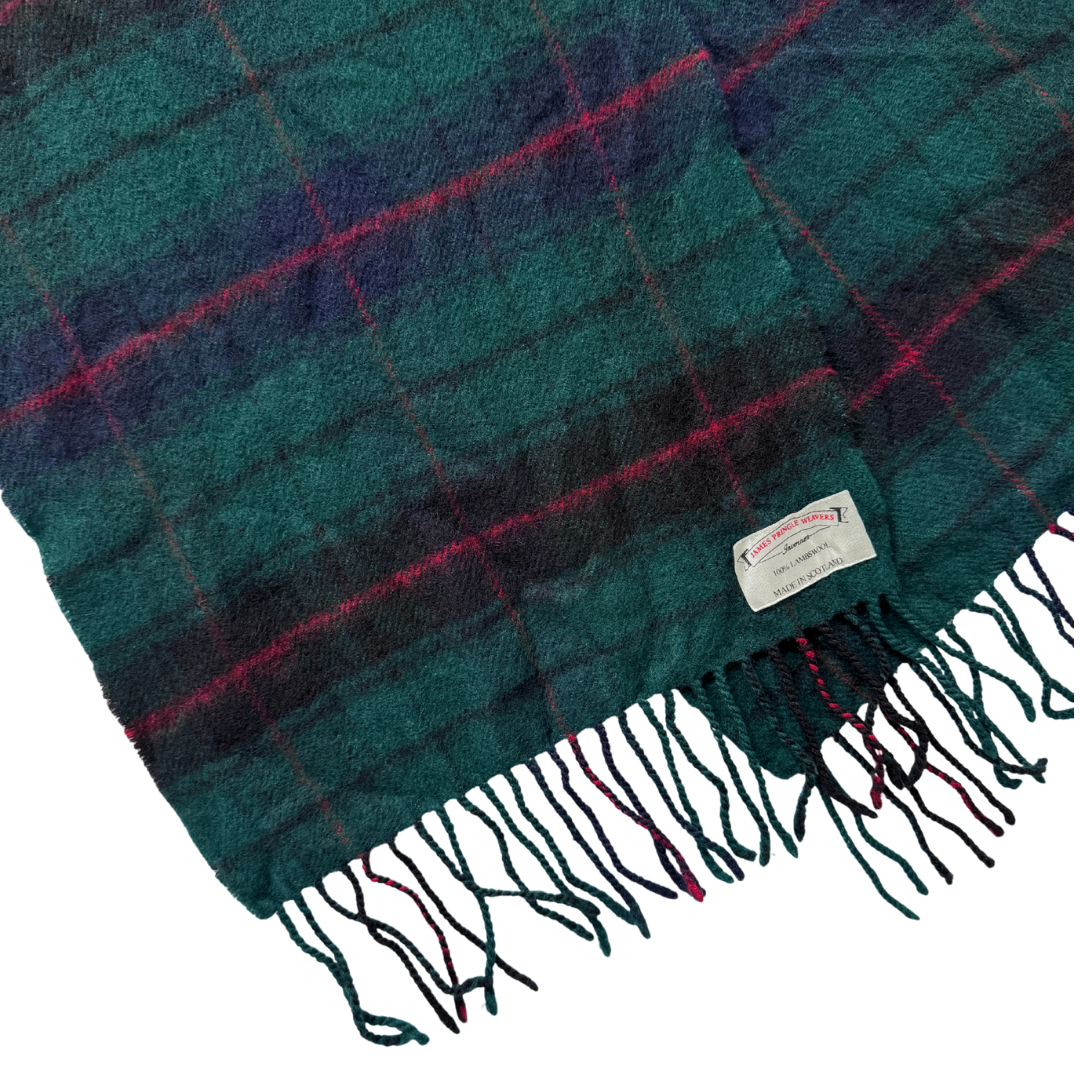 James Pringle Weavers Tartan Plaid Lambswool Scarf