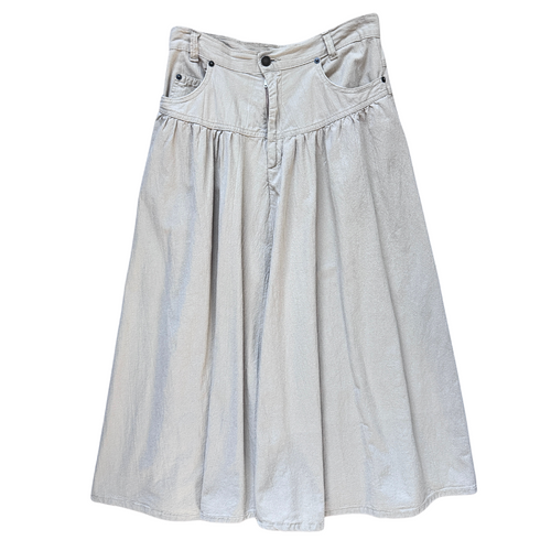 Vintage 1990s Pelican Cove Beige Cotton Skirt | Medium-Large