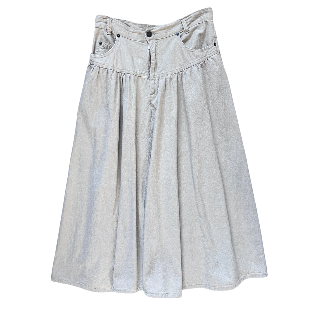 Vintage 1990s Pelican Cove Beige Cotton Skirt | Medium-Large